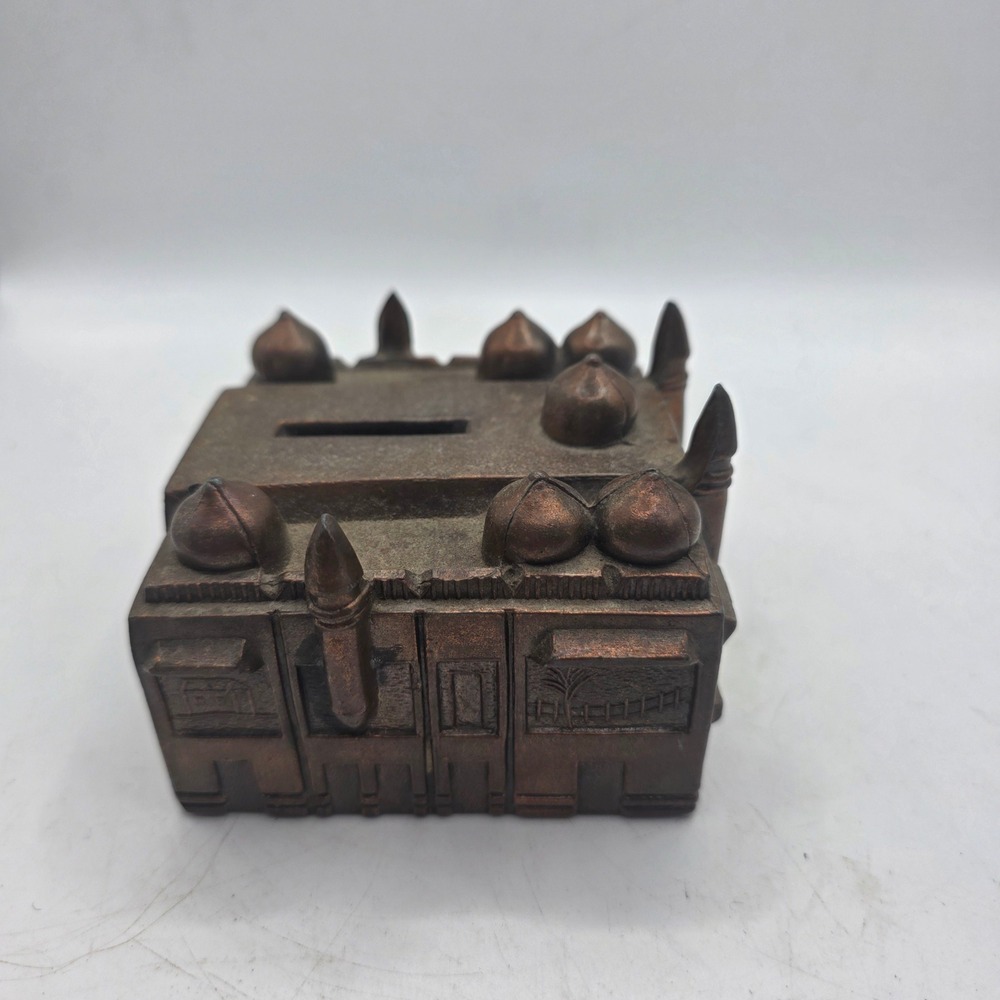 Vintage Corn Palace Mitchell SD Cast Metal Souvenir Coin Bank Bronze Tone